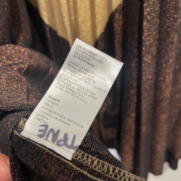 Free people metallic pleated dress size large - Picture 6 of 11